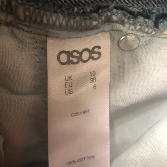 ASOS Denim Embroidered Distressed Shorts Floral - Picture 6 of 6